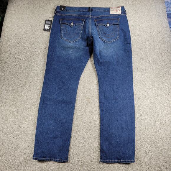 True Religion Mens Jeans Ricky 42x35  Blue Medium Wash Denim‎ Relaxed Straight - Picture 9 of 16